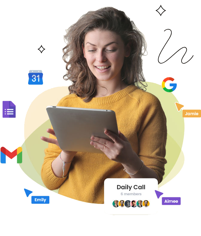 Une personne qui utilise des outils Google tels que Gmail, Calendar ou Forms.