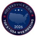 HostingAdvice.com 2026 Top 5 USA Web Hosting Award 